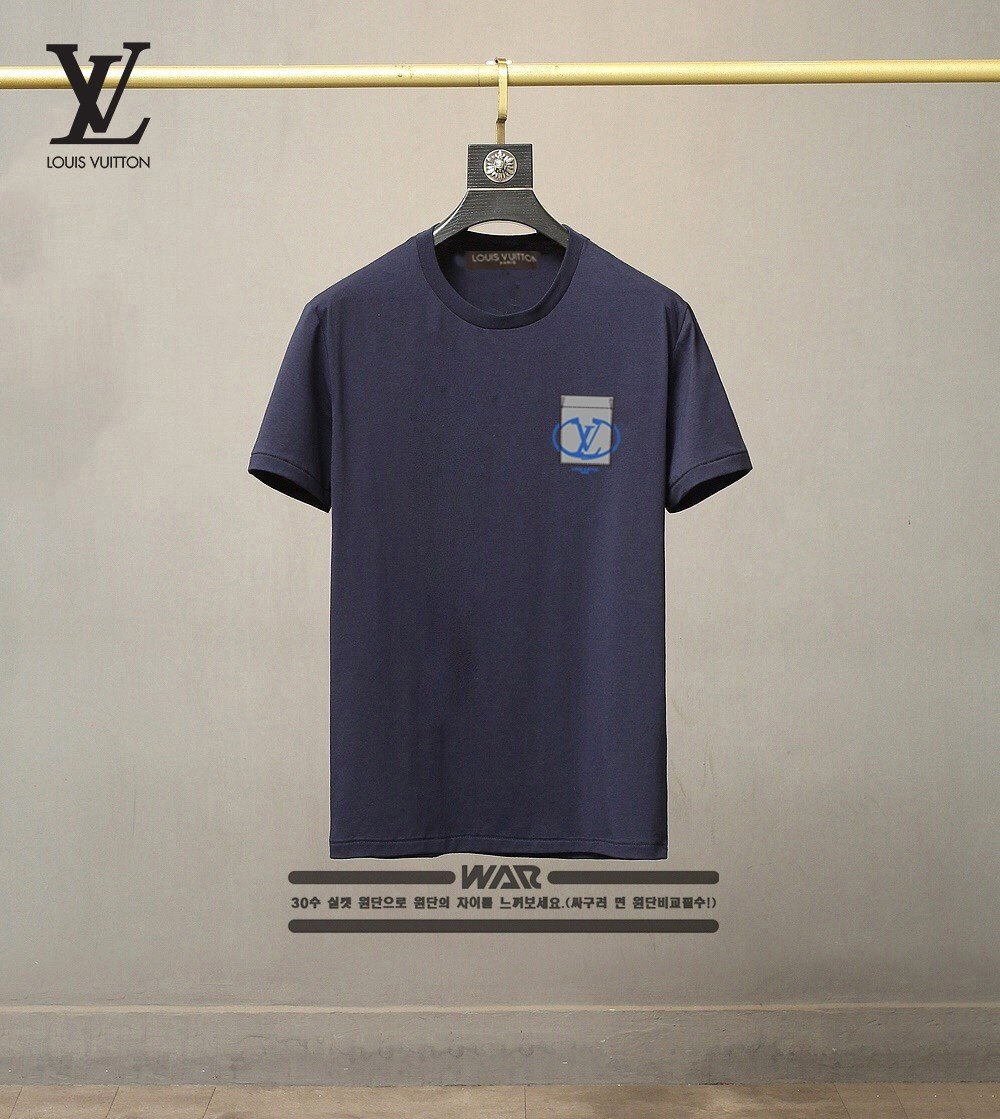 루이비통-블루-주머니-디자인-티셔츠-명품 레플리카 미러 SA급